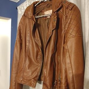 Brown faux leather jacket